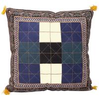 Blue & Cream Checkered Cushion Cover