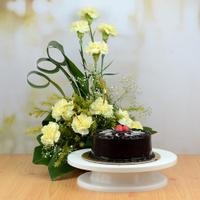 Chocolate Truffle Cake with Gerberas