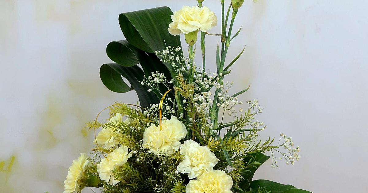 Carnations in a Basket | Assorted Flowers