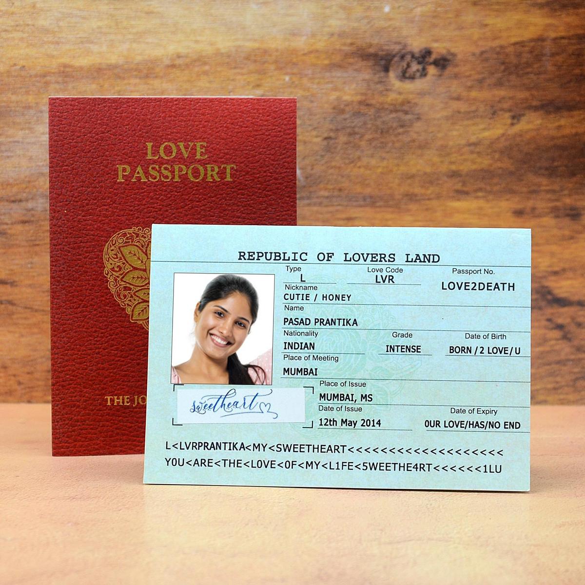 Passport of Love Quirky & Personalized