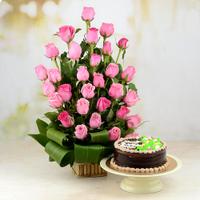 Pink Rose & Choco Cake Hamper