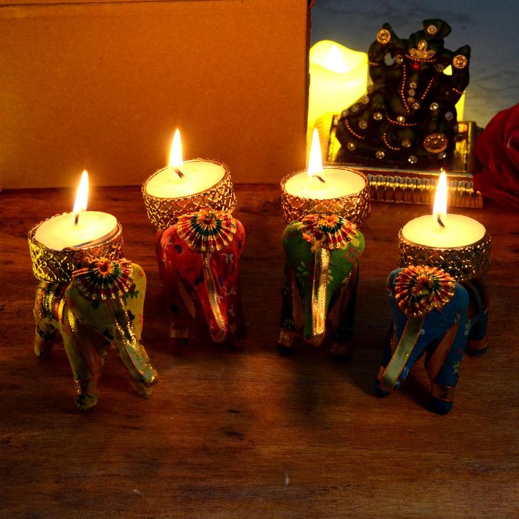 Cute Handmade Elephant Diya Stand