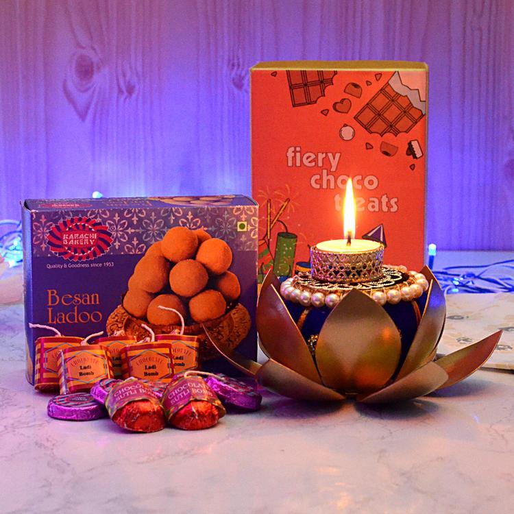 Diwali Fiery Choco Treats With Laddu