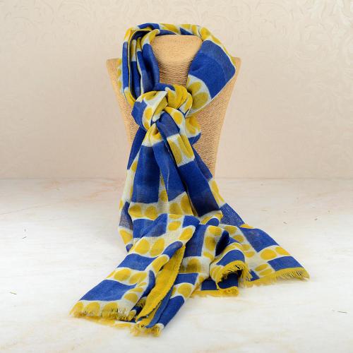 Yellow & Blue Designer Stole