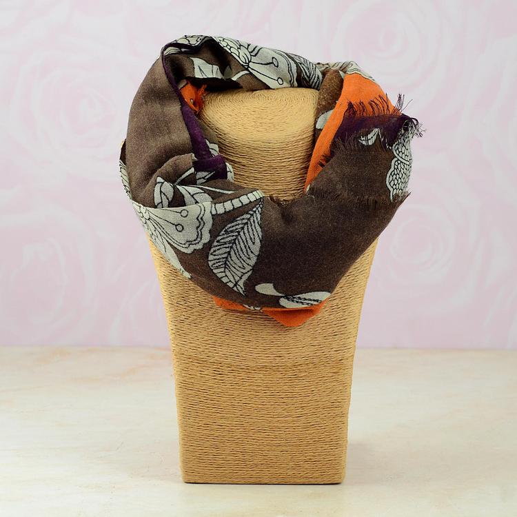 Brown & White Designer Stole Brown & White Designer Stole