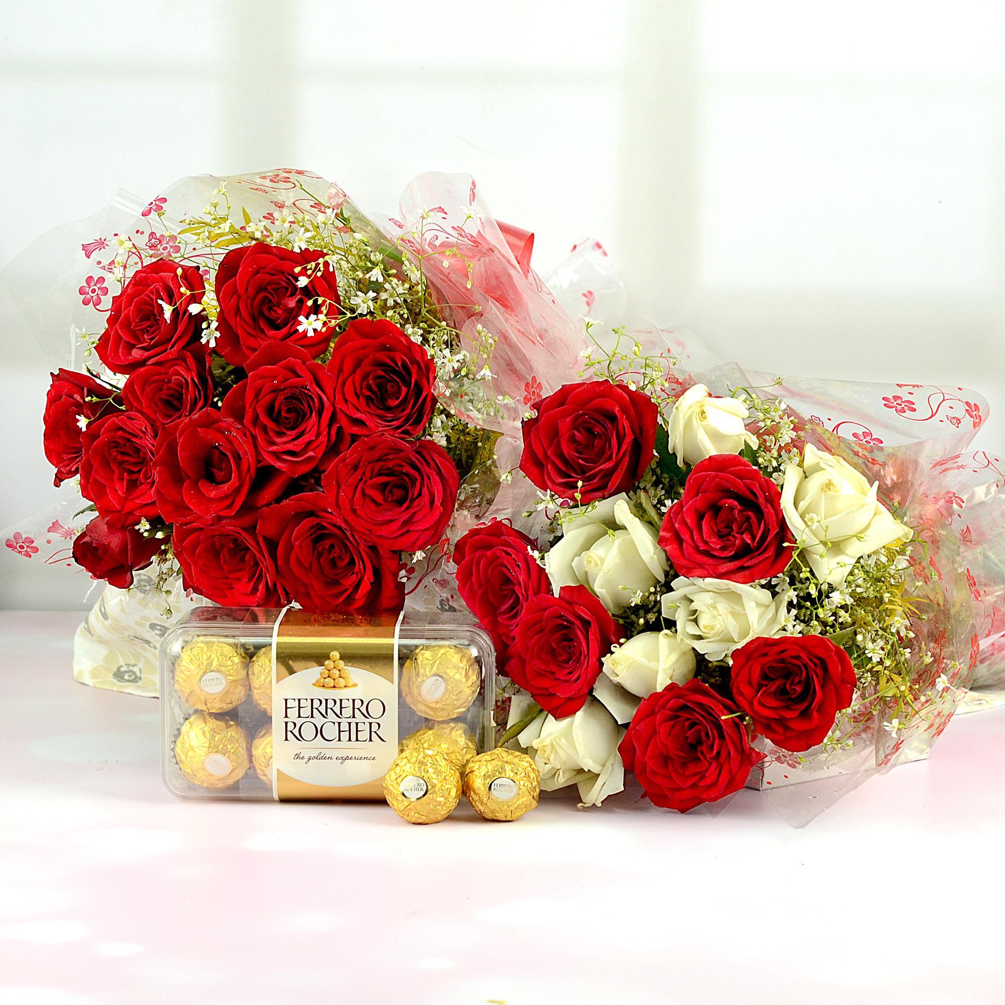Roses & Chocolates Bonanza Flowers, Chocolates