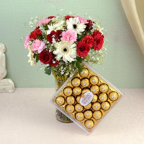 Rocher & Mixed Flowers