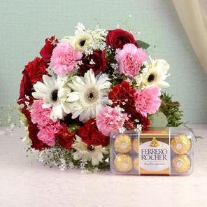 Mixed Flowers & Ferrero Mixed Flowers & Ferrero