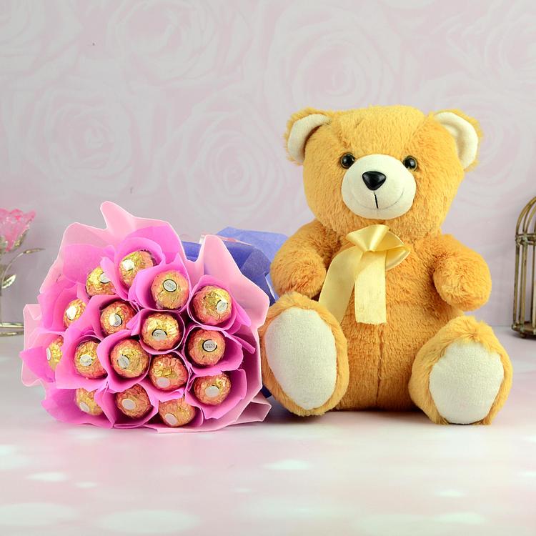 Rocher Bouquet with Teddy