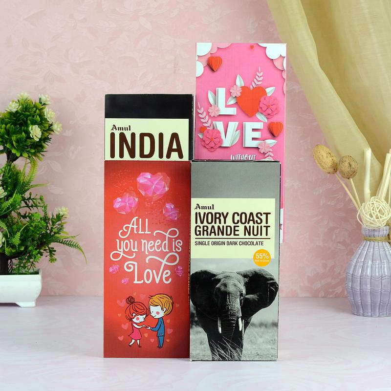 Custom Amul Chocolates Valentine Gifts USA to India