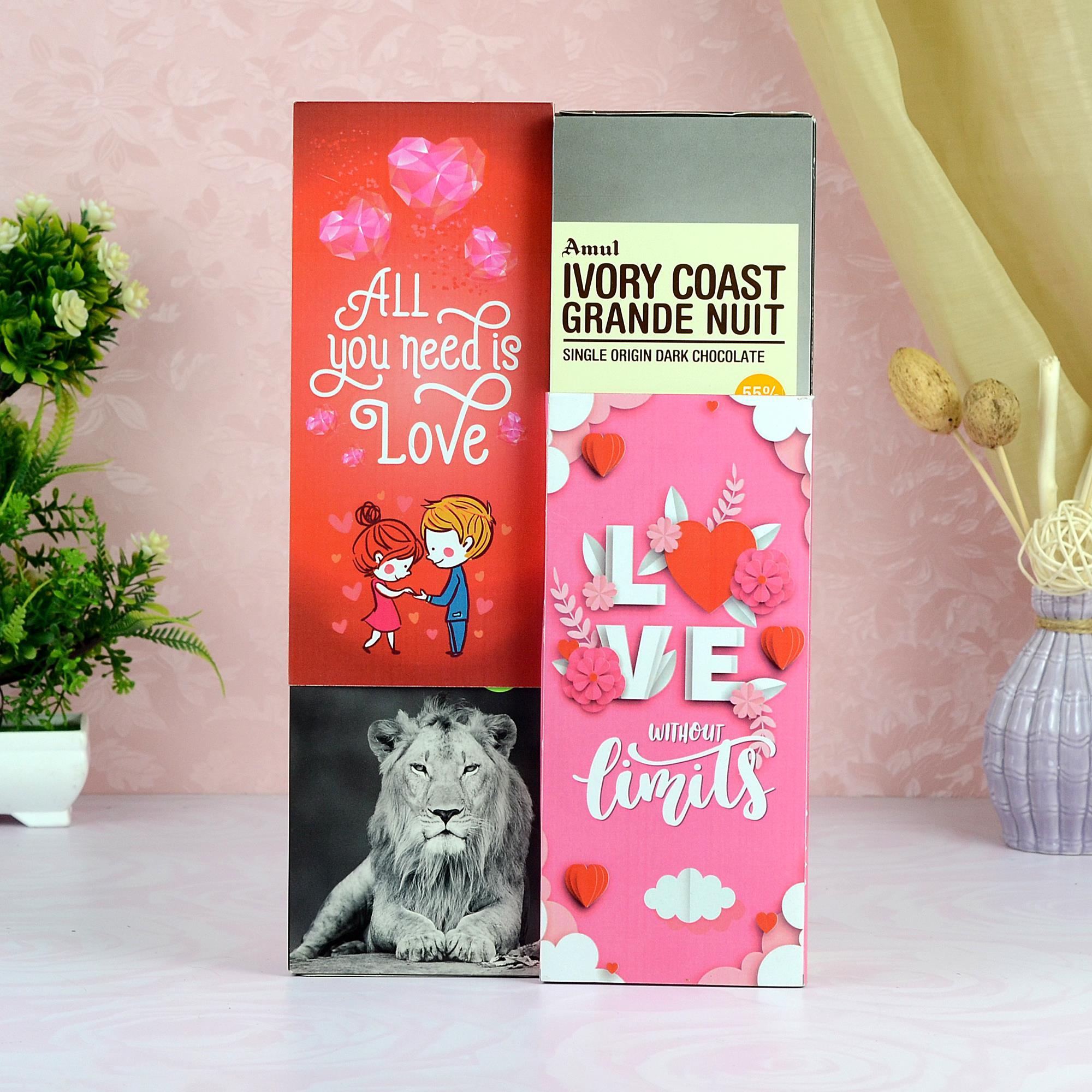 Custom Amul Chocolates Valentine Gifts USA to India