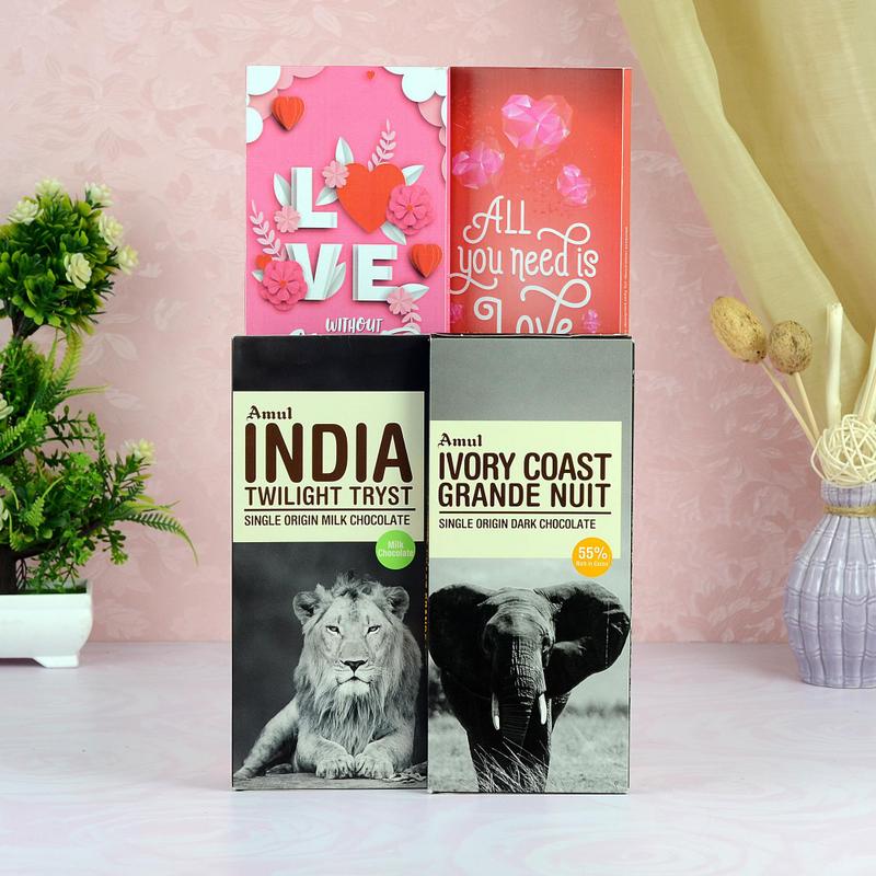 Custom Amul Chocolates Valentine Gifts USA to India