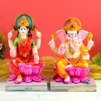 Laxmi Ganesh Sitting Idol