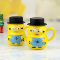 Cute Minion Mugs with Cap Lids