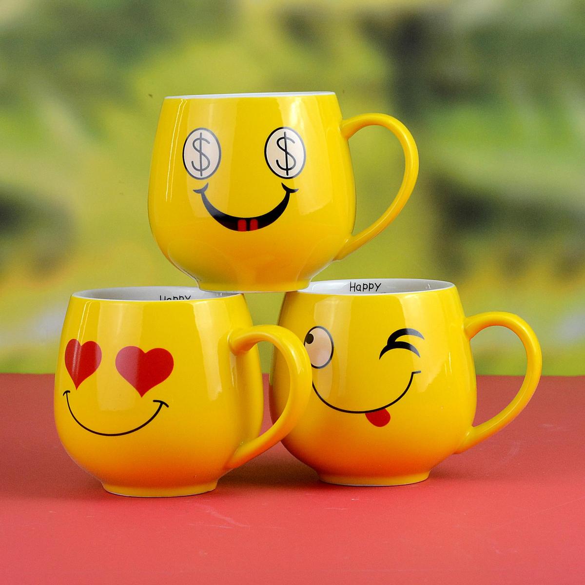 Expressive Emoji Mug Set Gift for Her