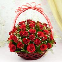 A Basket of 50 Red Roses 