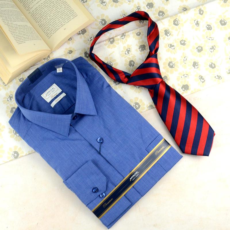 mens blue shirt and tie