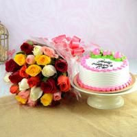 Pineapple Cake With Roses