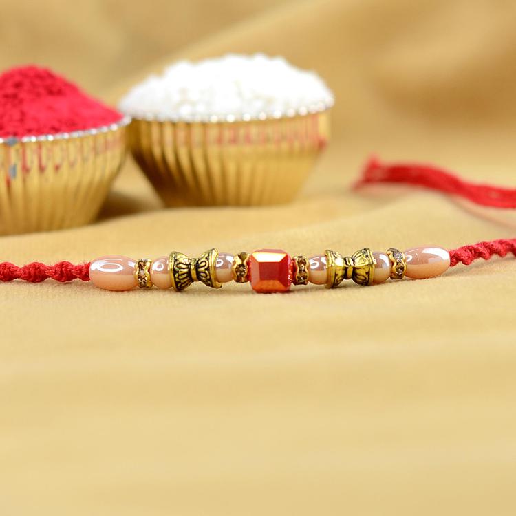 Polished Ovals Cubes Designer Rakhi