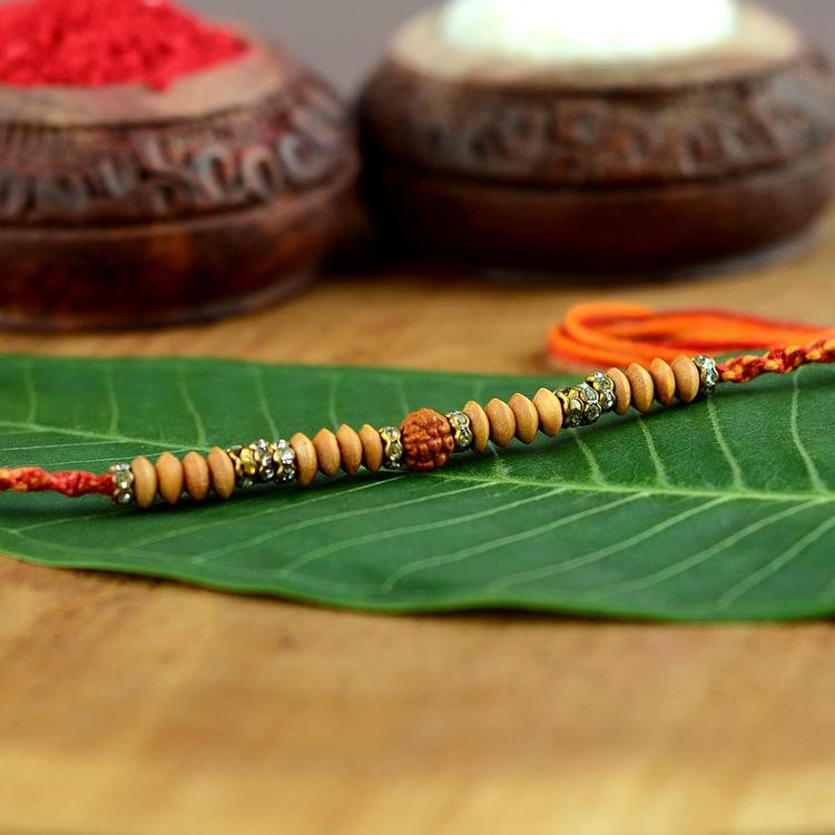 Serial Tulsi Beads Rudraksh Rakhi