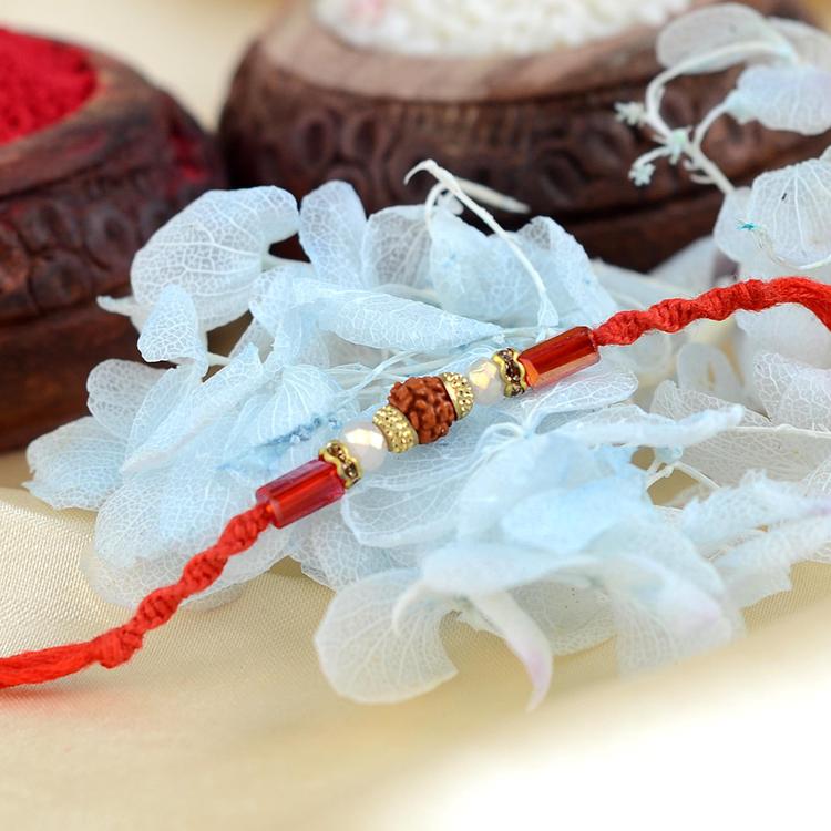 Shimmering Rudraksh Rakhi JC93