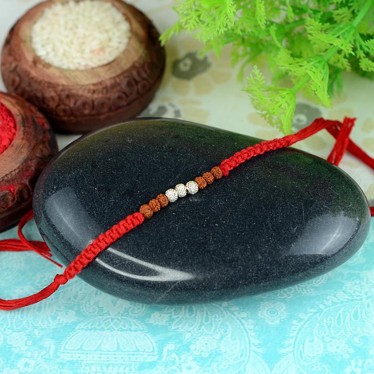 Pure Silver Rudraksh Rakhi