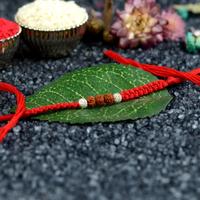 Mini Rudraksh Pure Silver Rakhi J25