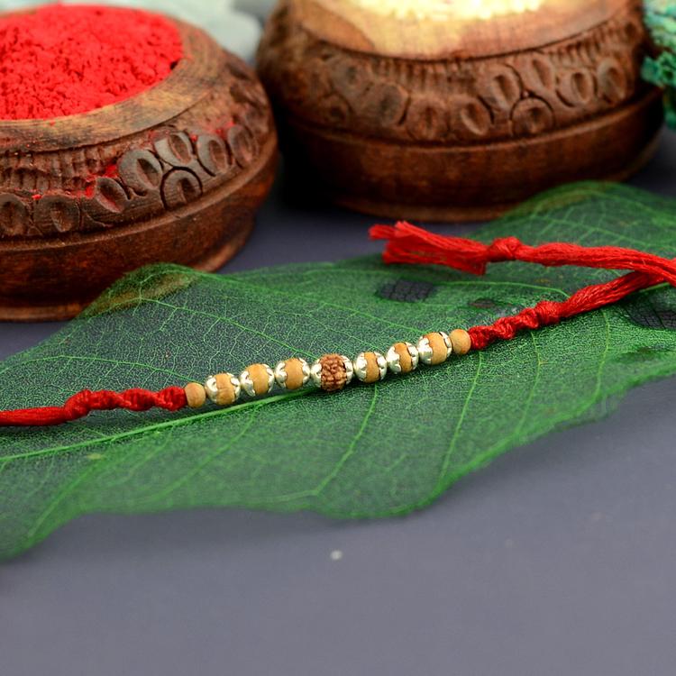 Pure Silver Rudraksh Rakhi JC95