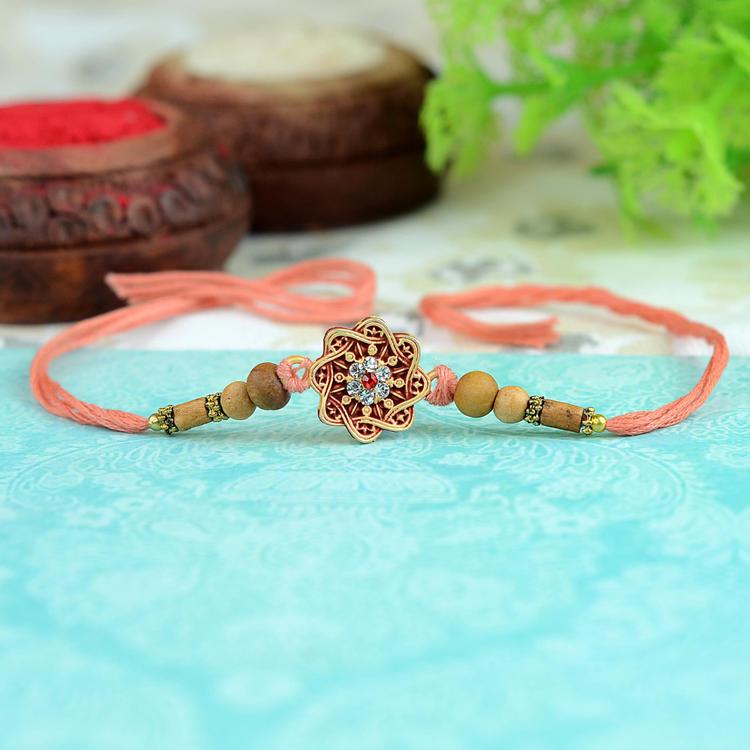 Floral Copper Designer Rakhi