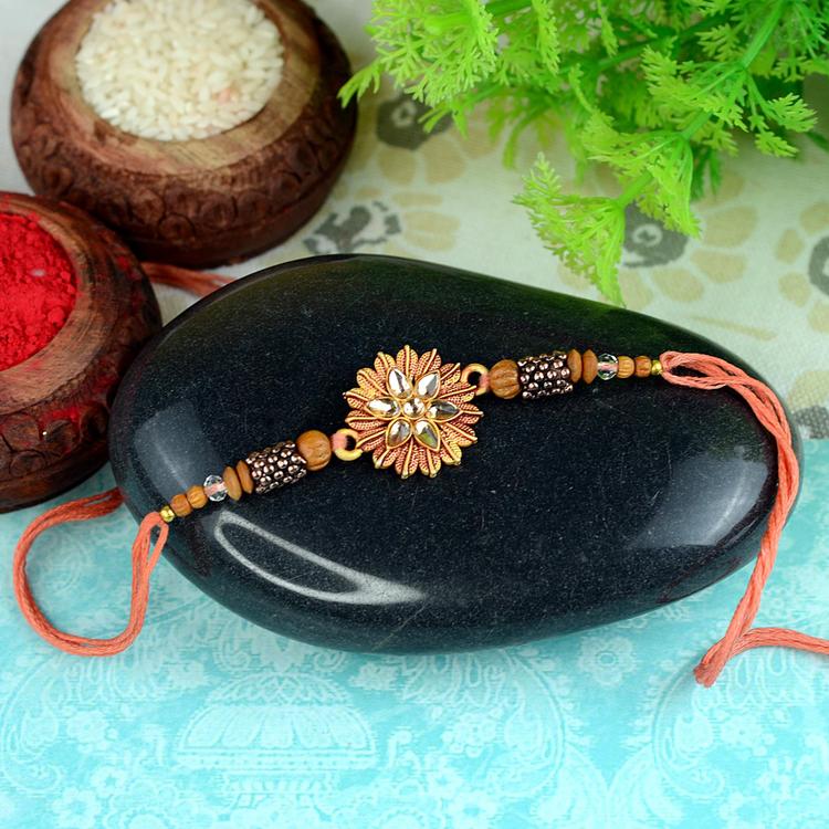 Floral Copper Rakhi