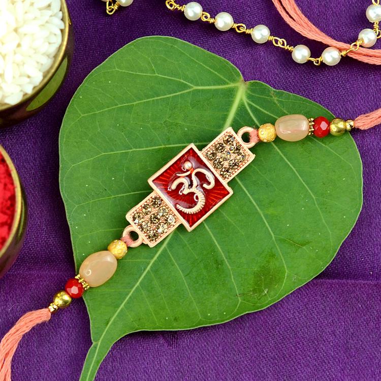 Red Resin Om Rakhi - 02