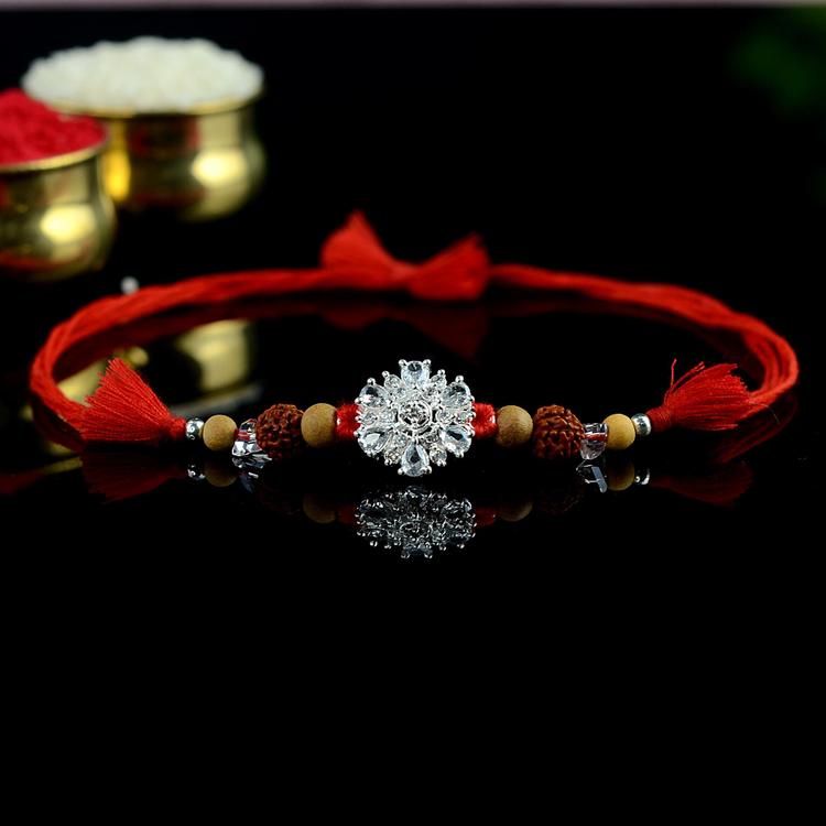 Pure Silver CZ Rakhi SR19