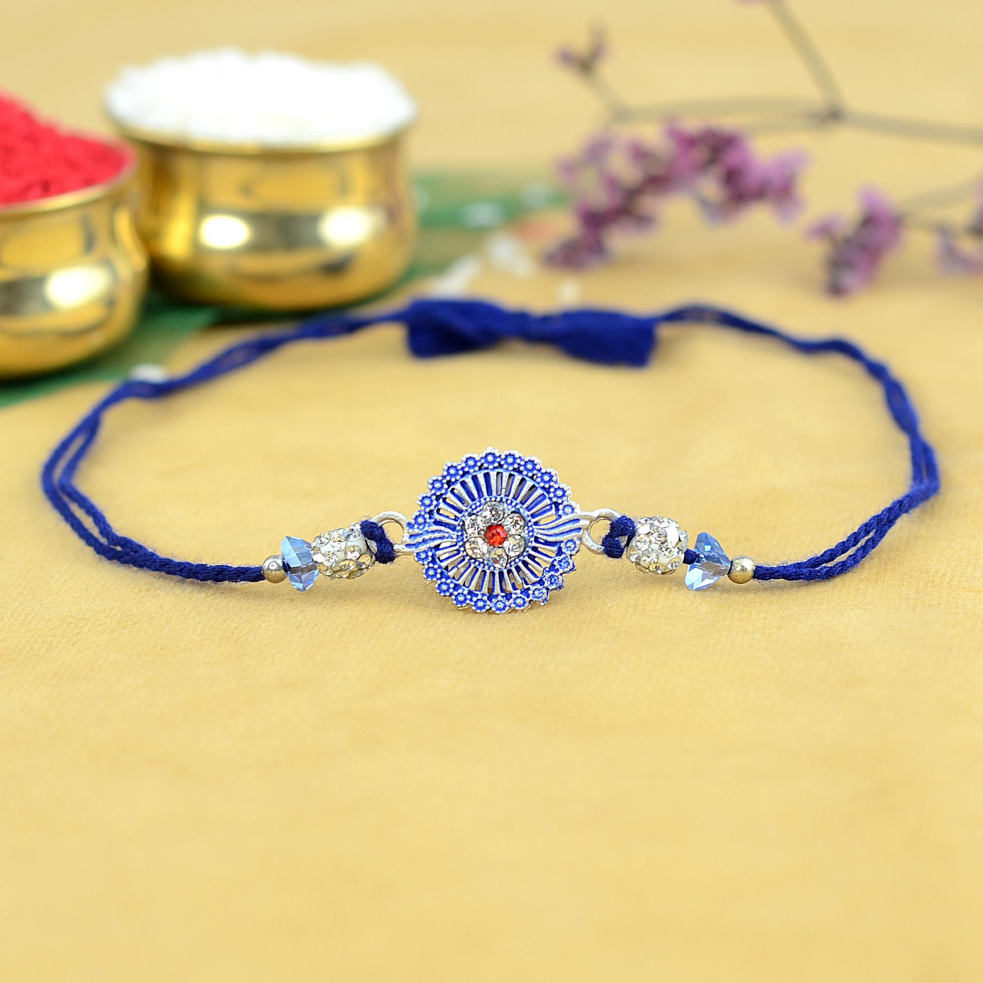 Magnificent Blue Rakhi Designer Rakhi