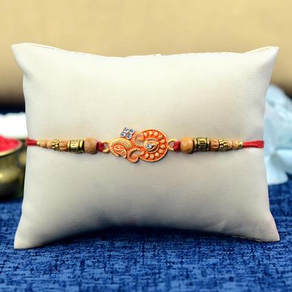 Orange Stones Rakhi