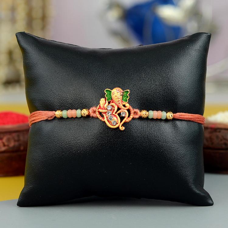 Peach Ganesh Om Rakhi FR25