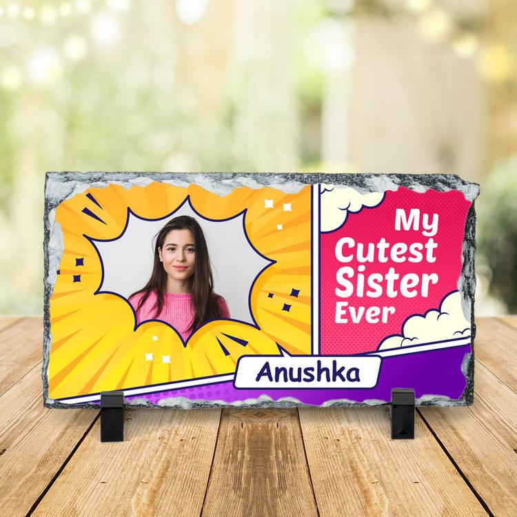 Cutest Sis Personalized Rock