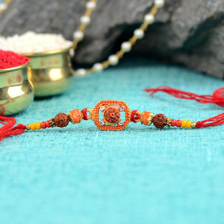 Embedded Rudraksh Rakhi