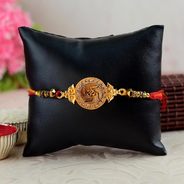 Copper Swastik Om Rakhi