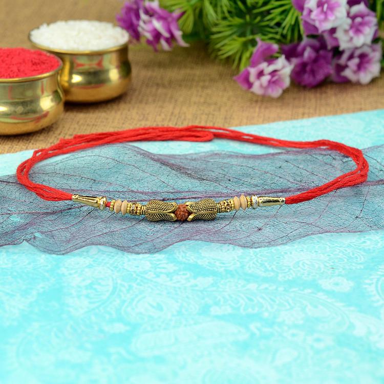 Rudraksh in Tulips Rakhi