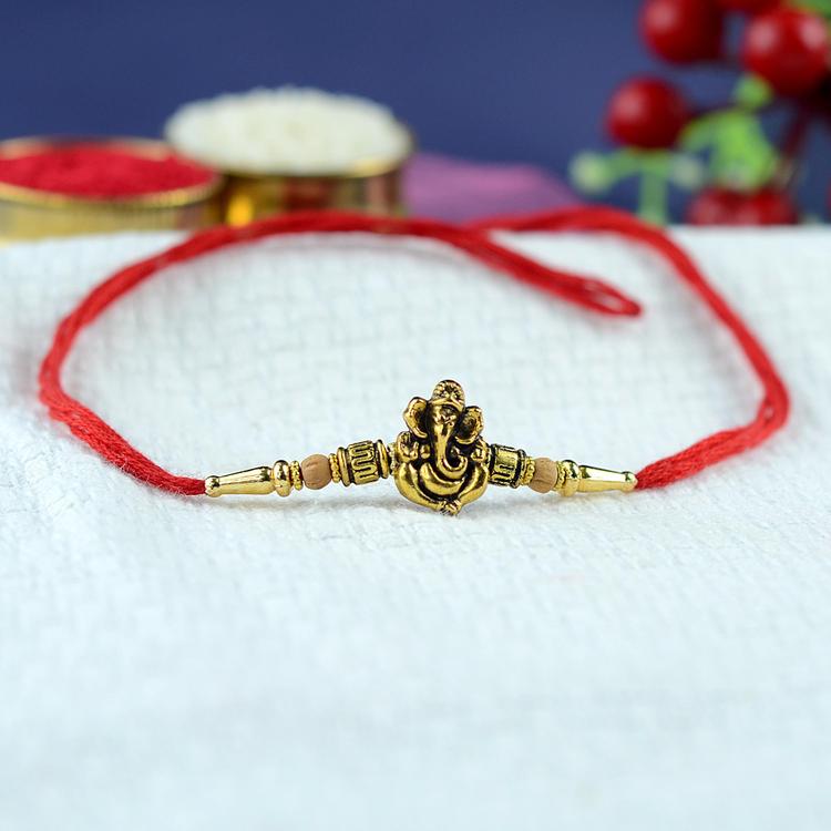 Antique Ganesh Dori Rakhi J702