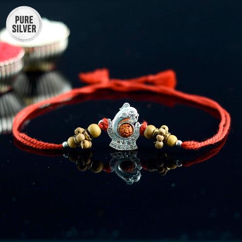 Pure Silver Ganesha Rakhi