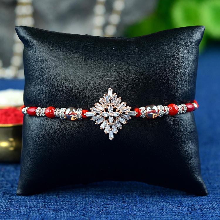 Opulent Rhombus CZ Rakhi