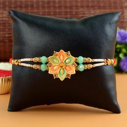 Pink n Green Flower Rakhi Pink n Green Flower Rakhi