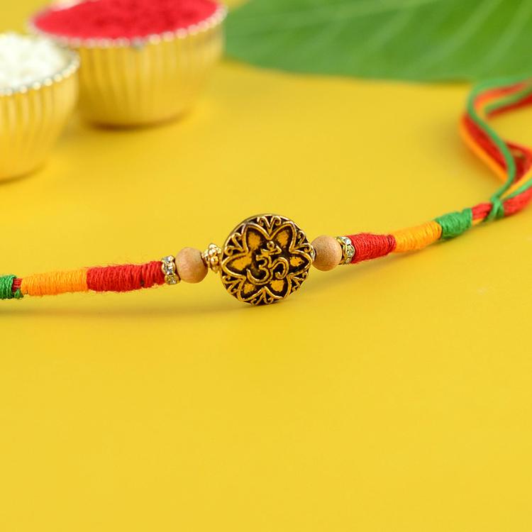 Colourful Floral Om Rakhi
