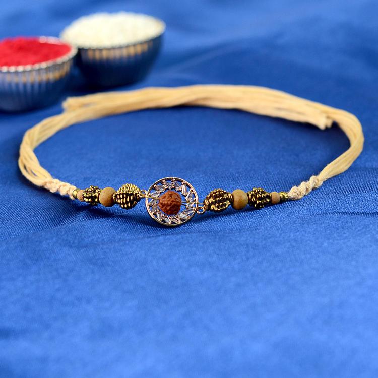 Beads CZ Rudraksh Rakhi AD56