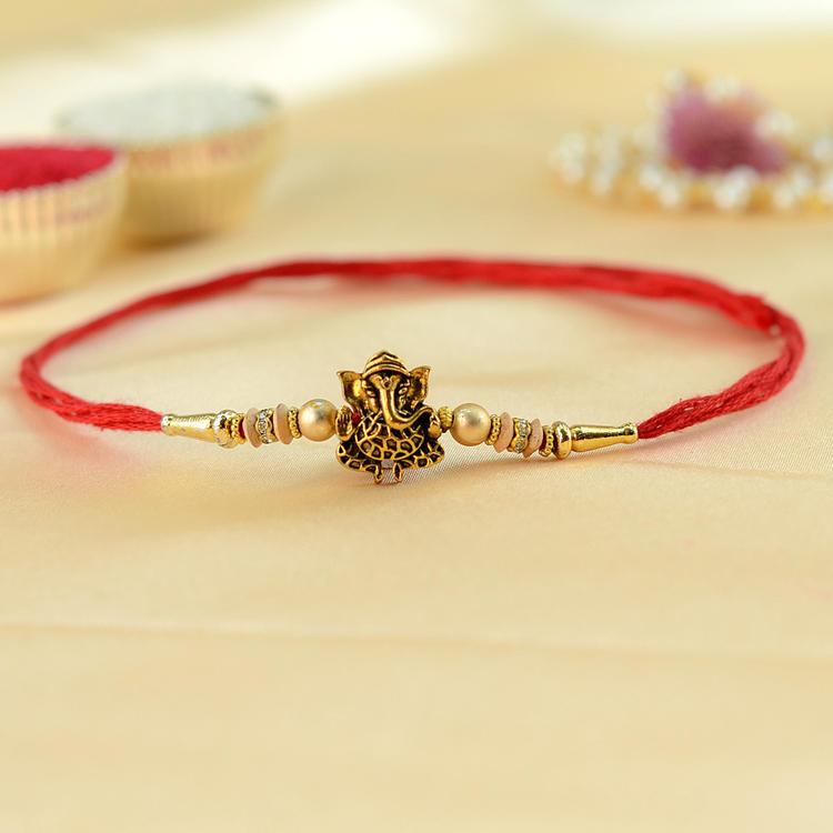 Antique Ganesh Dori Rakhi J422