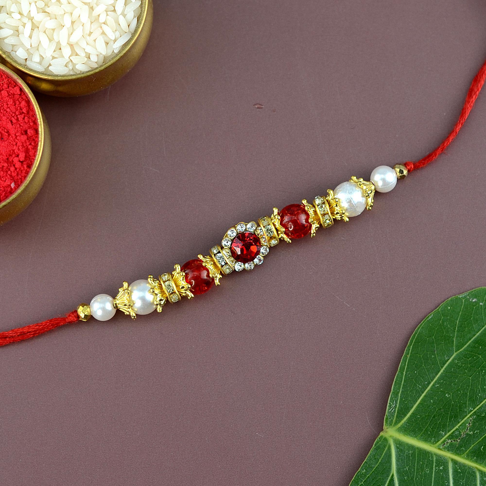 Red Glittering Rakhi | Designer Rakhi