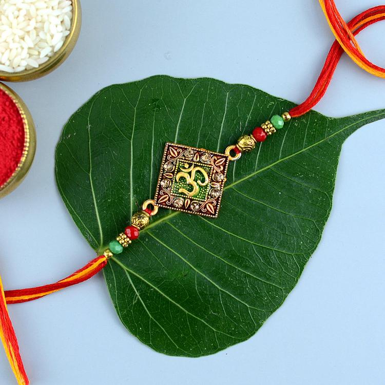 Om in a Square Rakhi BR13