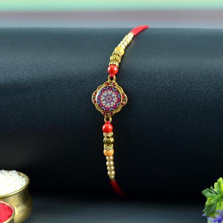 Floral Resin Disc Rakhi