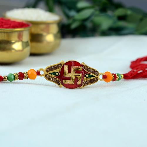 Swastik on Red Rakhi